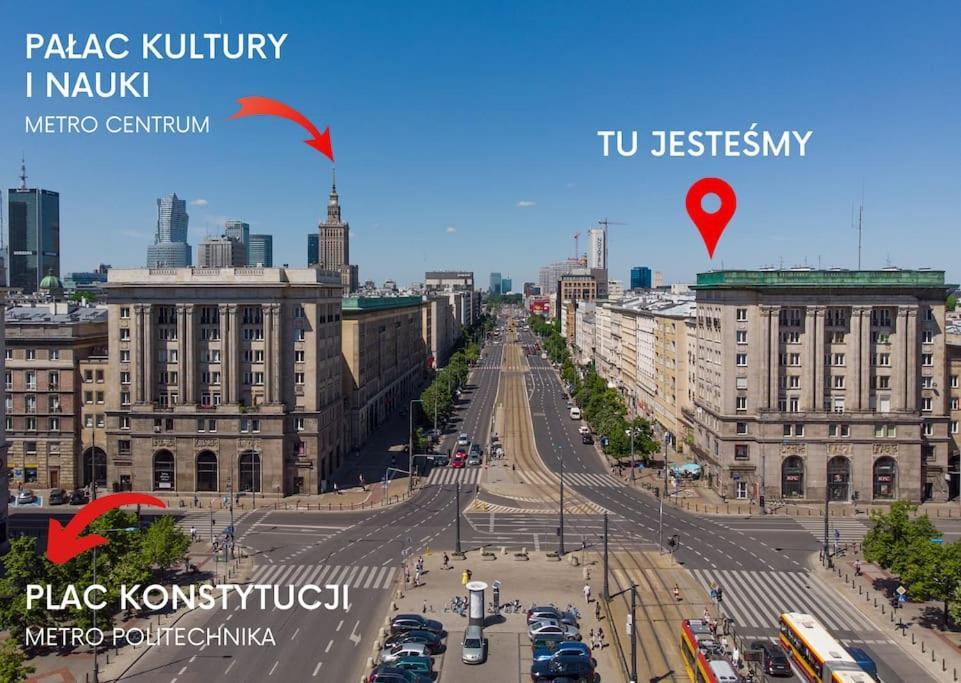 Lux Apartament W Centrum, Plac Konstytucji, Klimatyzacja, Widokowy Appartement Warschau Buitenkant foto